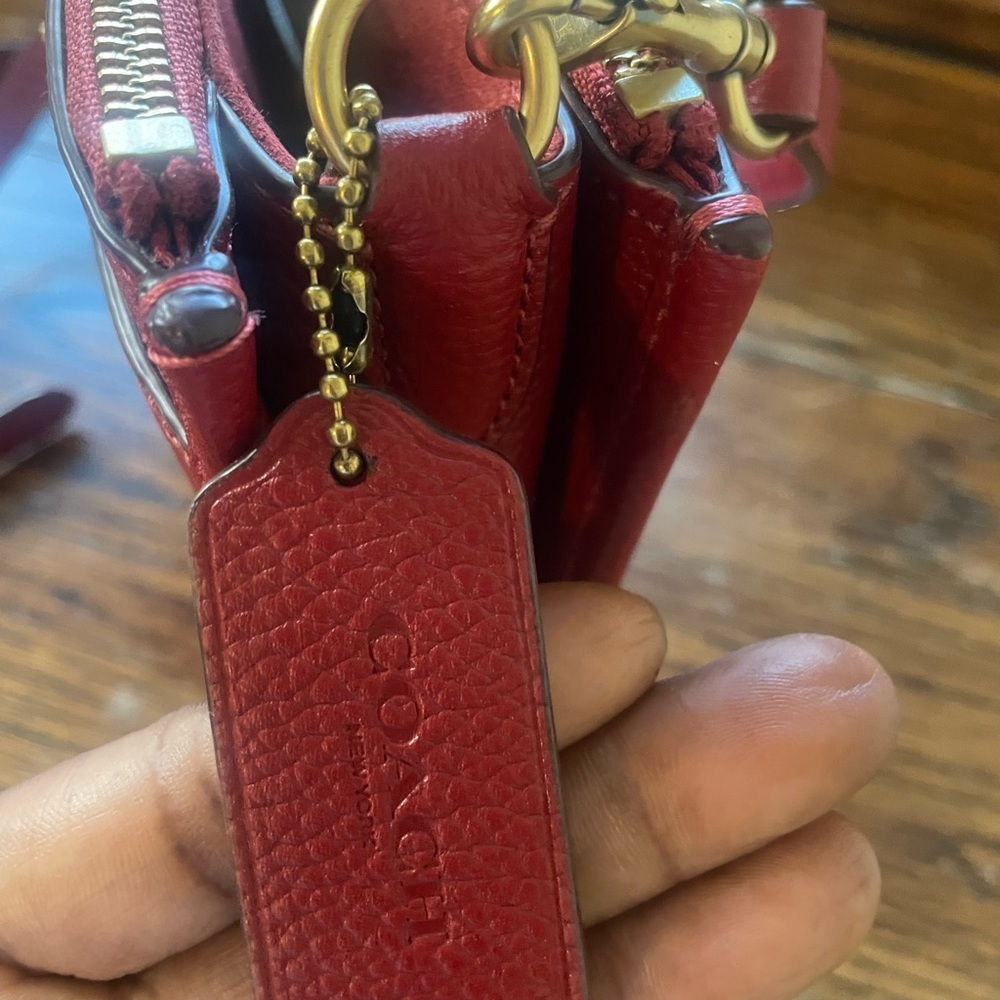Coach Slim Turnlock Crossbody Bag in‎ Brick Red - Picture 15 of 16